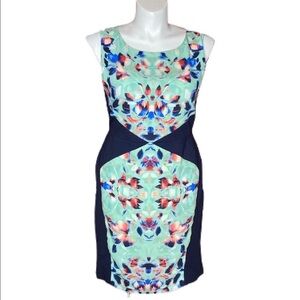 Antonio Melani Dress Size 14 Sleeveless  Navy and Seafoam Green Knee Length